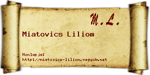 Miatovics Liliom névjegykártya